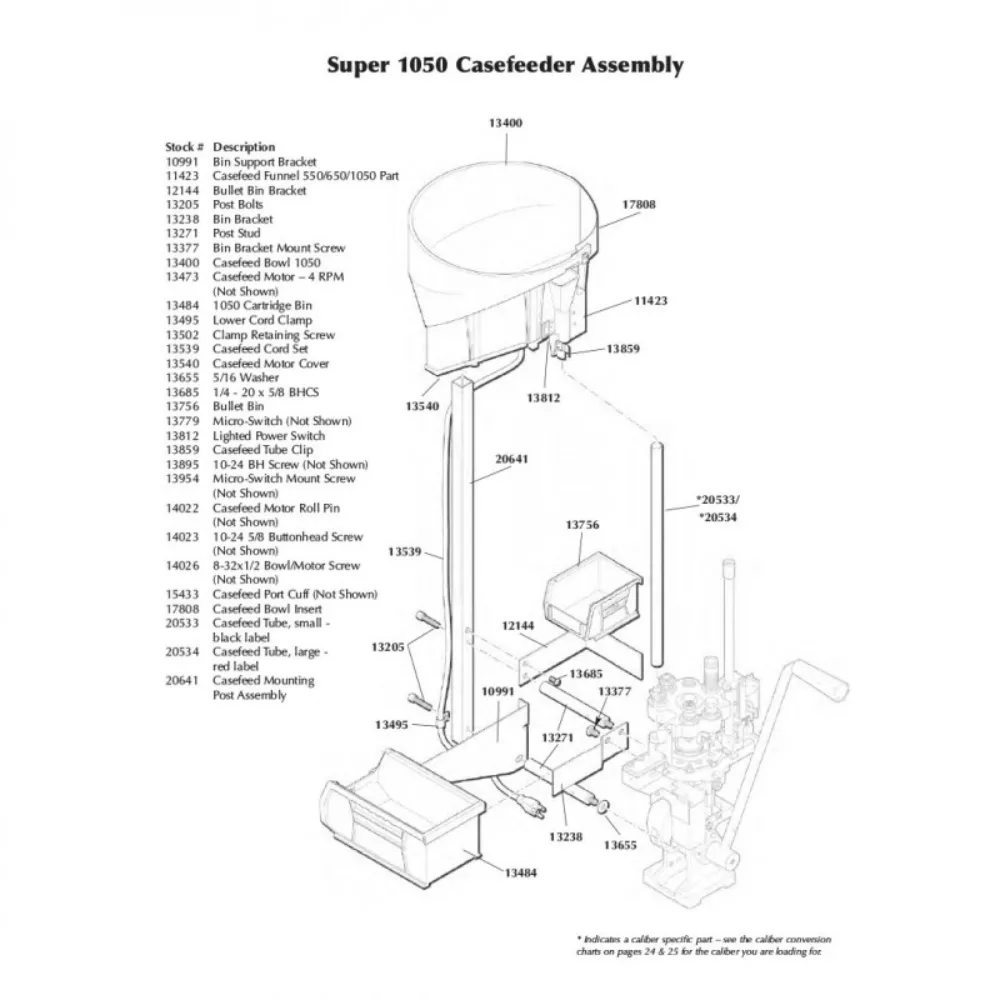 Dillon 20641 Casefeeder Mounting Post-Assembly for Super 1050